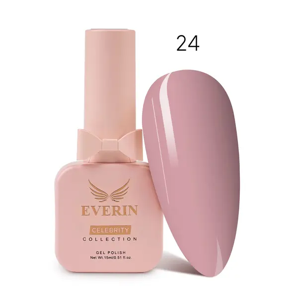 Oja Semipermanentă Everin Celebrity 15 ml – 24 Dusty Rose Elegance | Luciu Intens & Rezistență