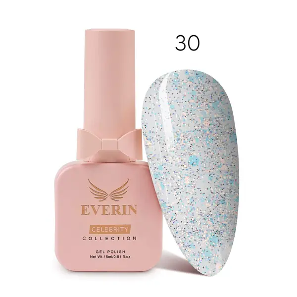 Oja Semipermanentă Everin Celebrity 15 ml – 30 Pastel Sparkle | Strălucire & Eleganță