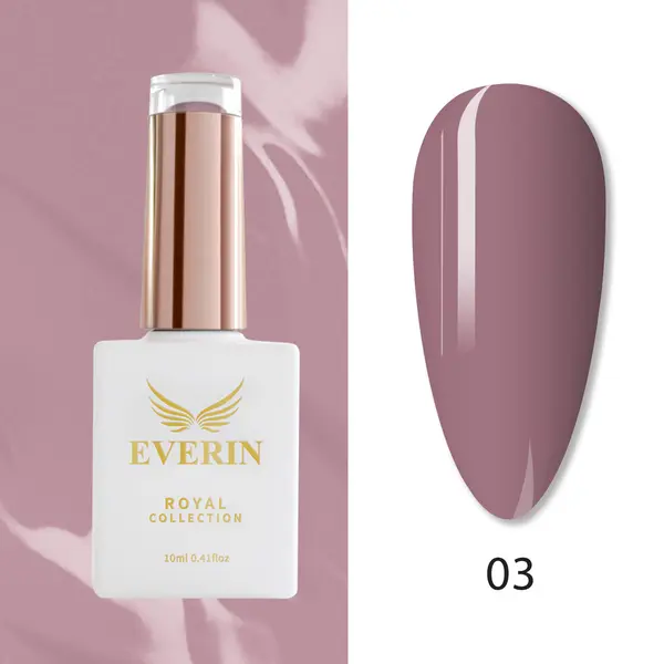 Oja Semipermanentă Everin Royal Collection 10 ml – 03 Dusty Plum | Eleganță & Rezistență