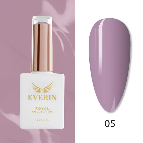 Oja Semipermanentă Everin Royal Collection 10 ml – 05 Soft Lilac | Delicatețe & Rezistență