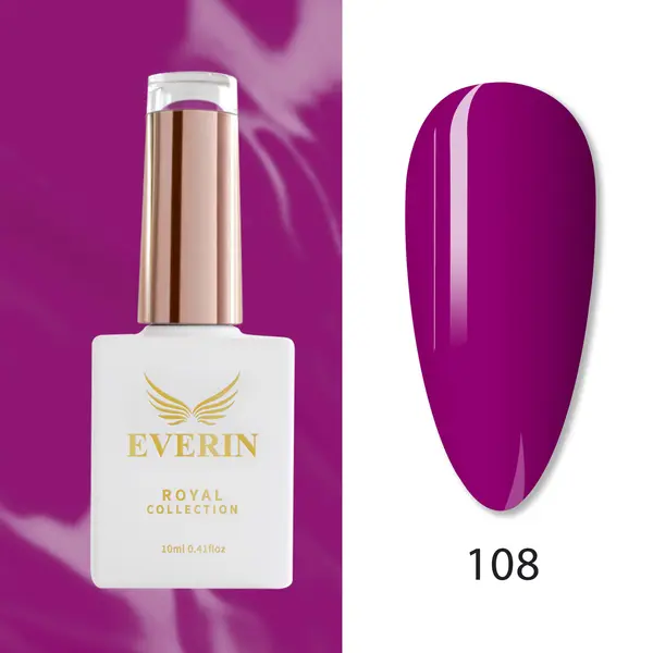 Oja Semipermanentă Everin Royal Collection 10 ml – 108 Violet Prună | Nuanță Intensă