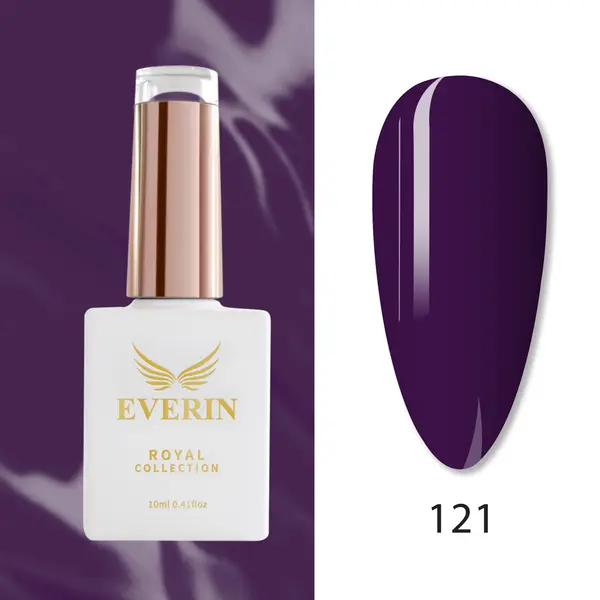 Oja Semipermanentă Everin Royal Collection 10 ml – 121 Mov Violet Intens | Mov Închis Elegant
