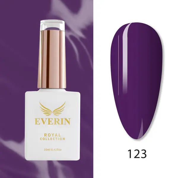 Oja Semipermanentă Everin Royal Collection 10 ml – 123 Violet Intens | Violet Profund