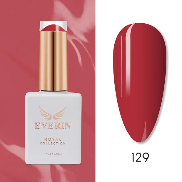 Oja Semipermanentă Everin Royal Collection 10 ml – 129 Red Brick | Roșu-Cărămiziu Intens