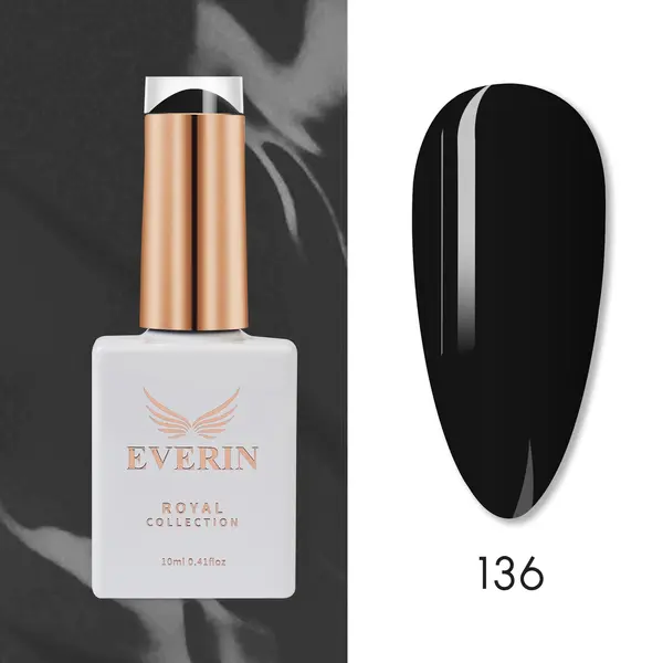 Oja Semipermanentă Everin Royal Collection 10 ml – 137 Black | Negru Intens Clasic