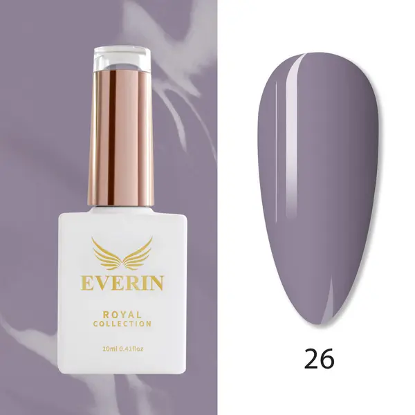 Oja Semipermanentă Everin Royal Collection 10 ml – 26 Royal Dusty Violet | Mov Prăfuit Elegant
