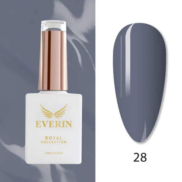 Oja Semipermanentă Everin Royal Collection 10 ml – 28 Royal Steel Blue | Gri-Albăstrui Intens