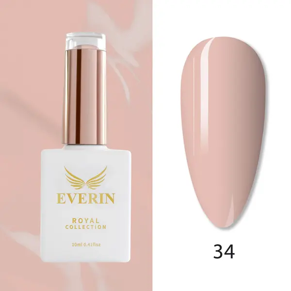 Oja Semipermanentă Everin Royal Collection 10 ml – 34 Royal Pale Nude | Roz Nude Pal