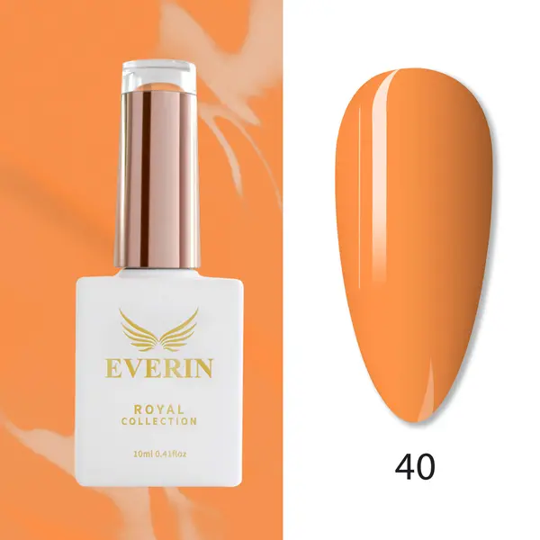 Oja Semipermanentă Everin Royal Collection 10 ml – 40 Royal Orange Flame | Portocaliu Intens