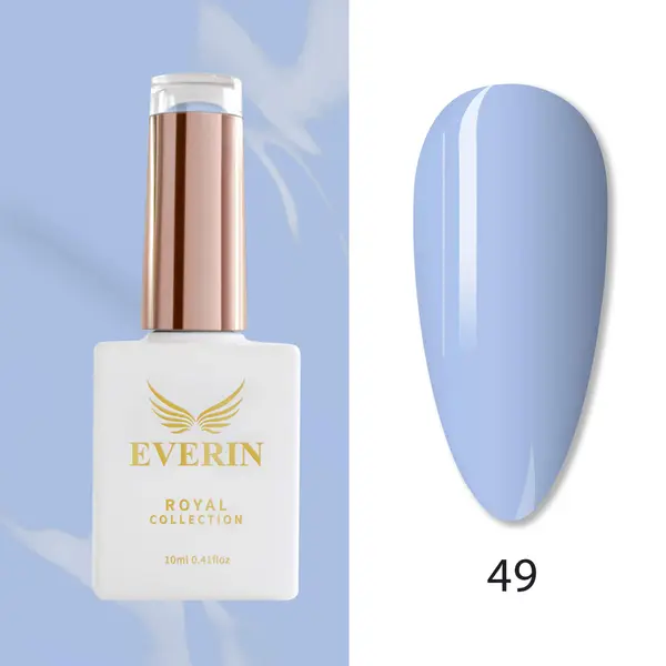 Oja Semipermanentă Everin Royal Collection 10 ml – 49 Royal Sky Dream | Albastru Pastel Cer Senin