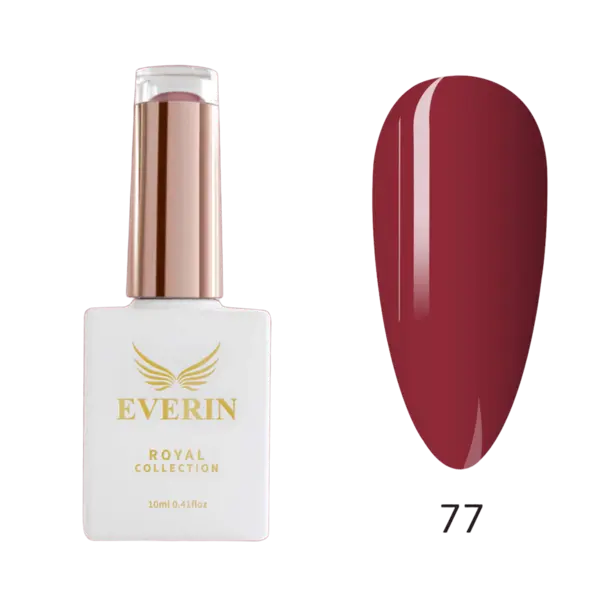 Oja Semipermanentă Everin Royal Collection 10 ml – 77 Warm Burgundy | Roșu-Burgund Elegant