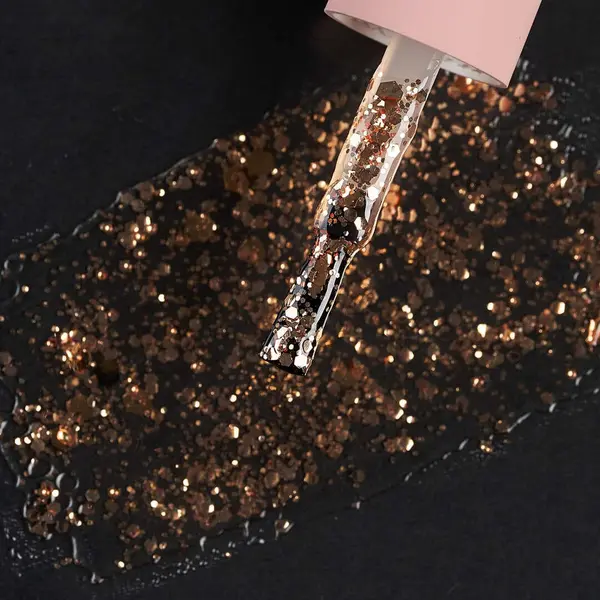 Ojă Semipermanentă Everin Selective 111 7ml – Topper Glitter Auriu Bronz (Champagne Gold)