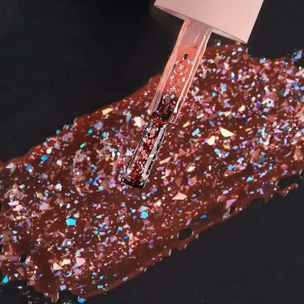 Ojă Semipermanentă Everin Selective 112 7ml – Glitter Cupru Copper Confetti, Holografic