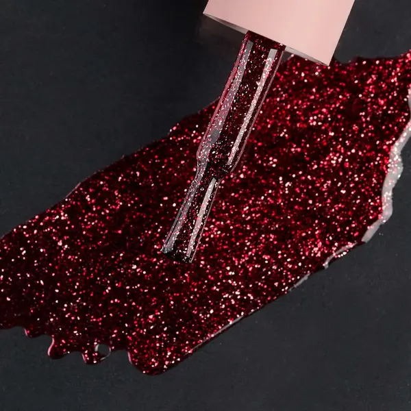 Ojă Semipermanentă Everin Selective 116 7ml – Glitter Roșu Rubiniu Intens, Ruby Red Sparkle
