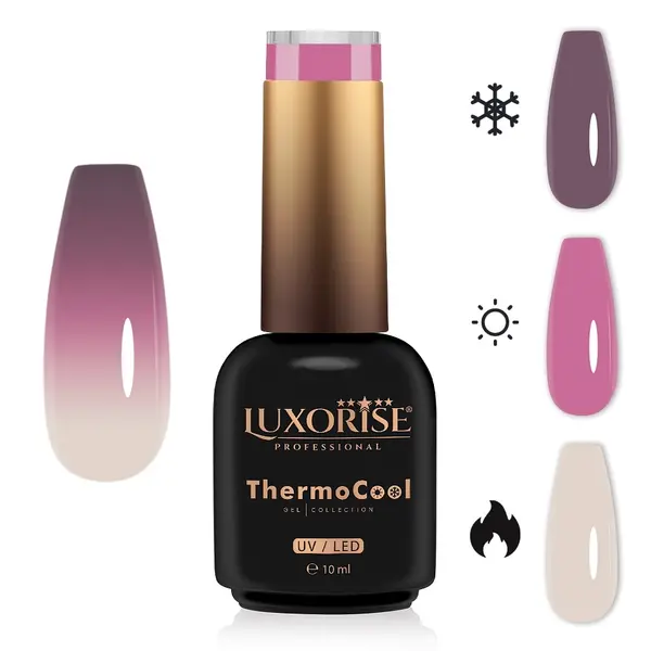Oja Semipermanenta Termica 3 Culori LUXORISE ThermoCool - Peony Petals 10ml