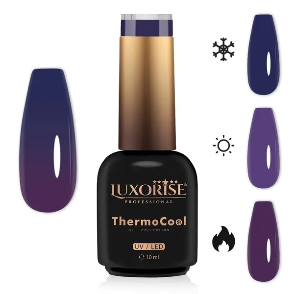 Oja Semipermanenta Termica 3 Culori LUXORISE ThermoCool - Plum Affair 10ml