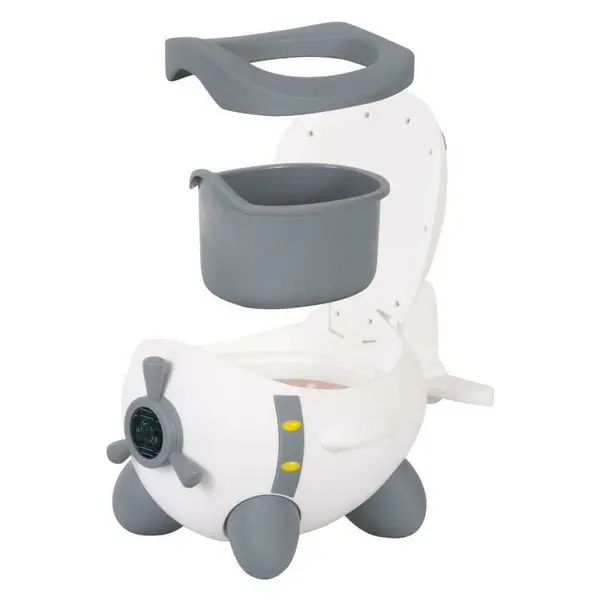 Olita copii in forma de avion FreeON Potty Plane 32 cm x 28 cm x 41 cm WhiteGrey