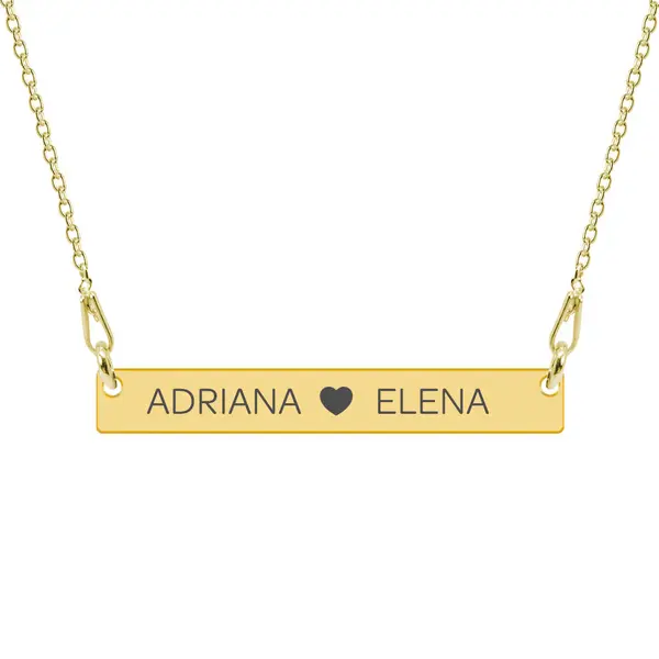 Olivia - Colier personalizat cu tablita din argint 925 placat cu aur 24K