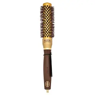Olivia Garden Expert Blowout Shine Round Brush Wavy Bristles Gold & Brown 25 mm perie de păr