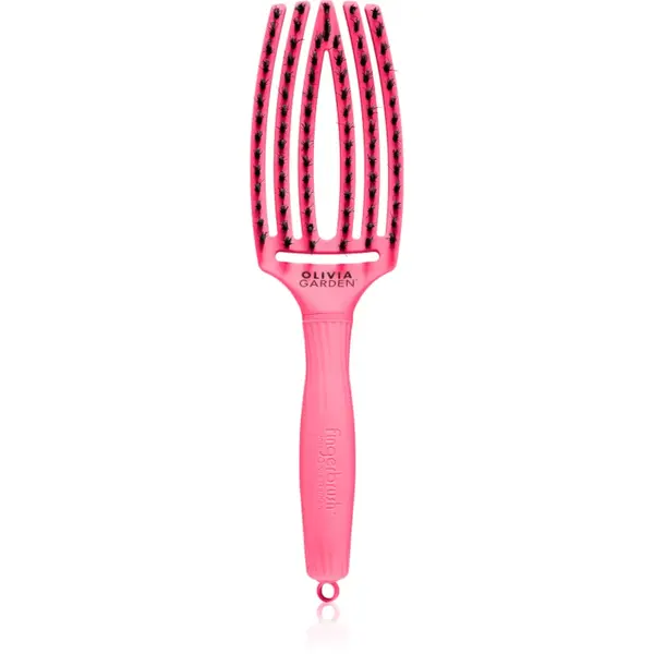 Olivia Garden Fingerbrush L´amour perie de tip paletă pentru păr Hot Pink 1 buc