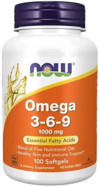Omega 3-6-9, 1000 mg, 100 capsule moi, Now