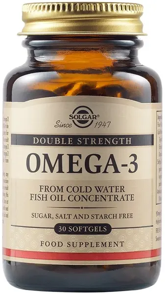 Omega-3, Double Strength, 30 capsule moi, Solgar
