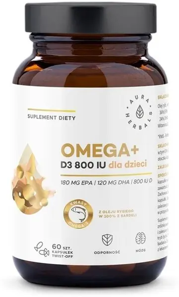Omega-3 + Vitamina D3, 60 capsule, Aura Herbals