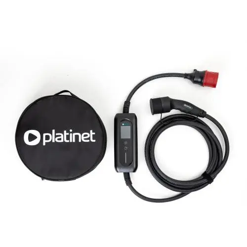 omega Incarcator portabil pentru vehicule electrice si hibride plug-in Platinet (EV/PHEV), Curent alternativ (AC), Type 2, 16A, 11 KW, CEE, lungime cablu 5 m, Negru