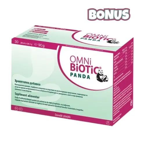 Omni Biotic Panda probiotice pentru reechilibrarea florei intestinale la gravide si sugari, 30 plicuri