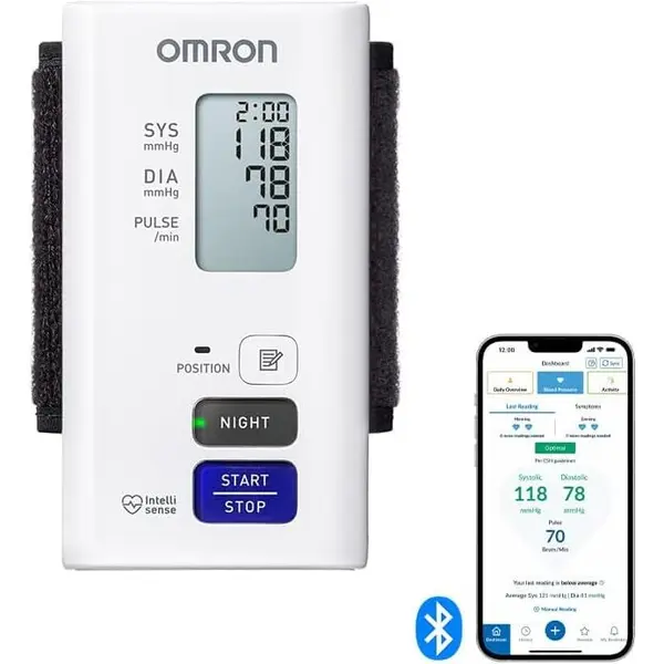 OMRON Tensiometru de incheietura,OMRON NightView, cu masurare nocturna, silentios, validat clinic, transfer date Bluetooth