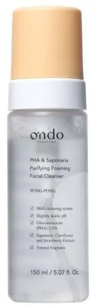 Ondo Beauty 36.5 Spumă de curățare facială PHA & Saponaria, 150 ml