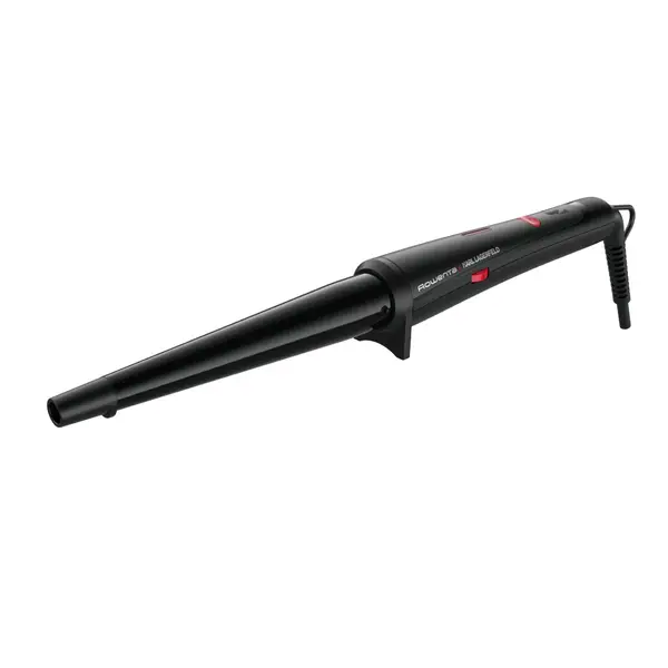 Ondulator de păr conic Rowenta Karl Lagerfeld CF324LF0 înveliș Keratin & Glow 120-200 °C mănușă de protecție negru&roșu