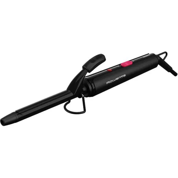 Ondulator de par Rowenta Curling Tong CF2133F0, 180°C, invelis ceramic, 16mm, varf rece, cablu 1.8m, negru & roz