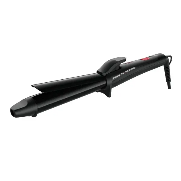 Ondulator de par Rowenta Karl Lagerfeld CF321LF0 înveliș exclusiv Keratin & Glow 200°C cablul 1.8m negru&roșu