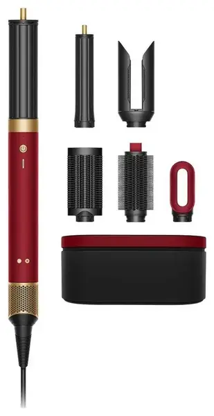 Ondulator multistyler Dyson HS09 Airwrap™ Co-anda2x™, Straight+Wavy, 1700 W, 3 viteze, 4 setari temperatura, 150.000 RPM, Cablu 2m (Rosu/Auriu)
