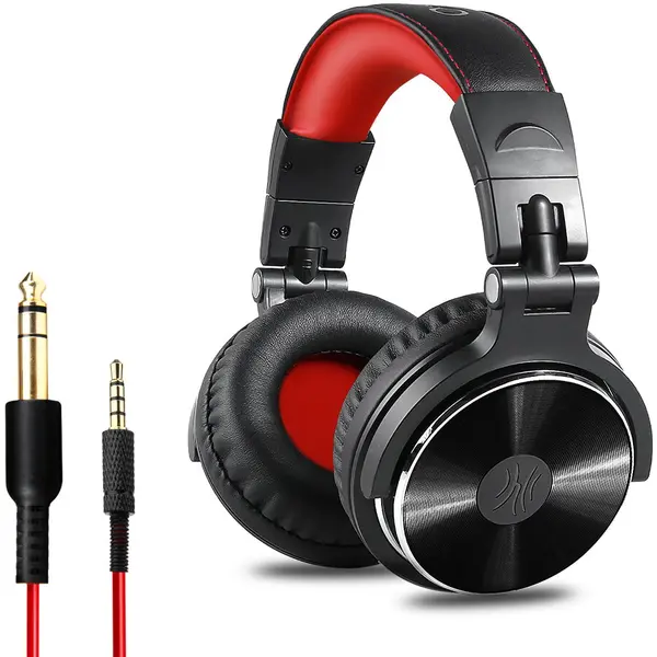 ONEODIO Casca OneOdio cu fir detasabil, tip over ear, utilizare profesionala, DJ, conectare prin Jack 3.5 mm | Jack 6.35 mm, difuzor 50 mm, impedanta 32 Ohm, rosu