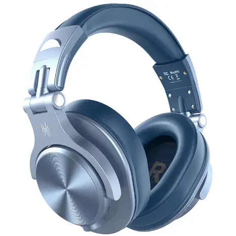 ONEODIO Casti OneOdio Fusion A70, Over-Ear, utilizare profesionala, multimedia, DJ, conectare prin Bluetooth 5.2 | Jack 3.5 mm | Jack 6.35 mm, impedanta 32 Ohm, acumulator 650mAh, difuzor 40mm, sky blue, Fusion A70 Sky Blue -