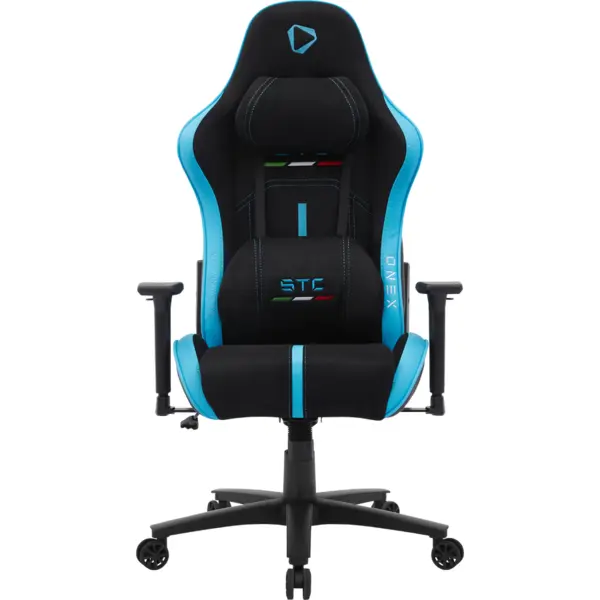 Onex Scaun gaming Onex Seria STC Alcantara, greutate maxima suportata 125 kg, Negru-Albastru