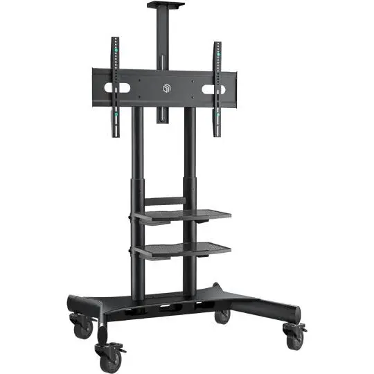 ONKRON Suport TV / Monitor ONKRON TS1881-B, stativ mobil de podea, cu rafturi, ecran 50-86 inch, Negru