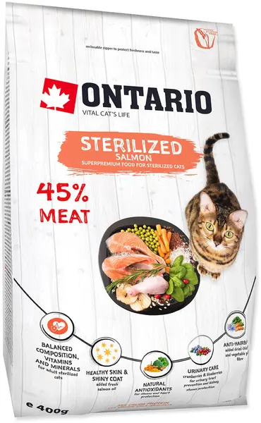 ONTARIO Hrană uscată pentru pisici adulte, Sterilised, cu Somon