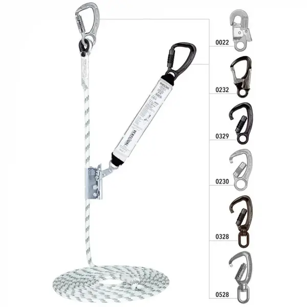 Opritor de cadere cu franghie tip Kernmantel, L 5-50 metri, d 14 mm, din otel, Vertiqual VERTILINE UNIVERSAL 50 m