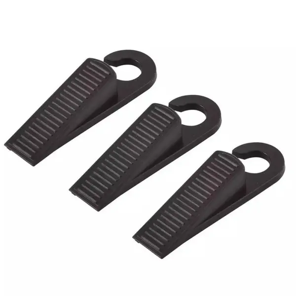 Opritor Usa, Plastic, 9 x 2.5 cm, Negru, 3 Bucati, Perfect Home
