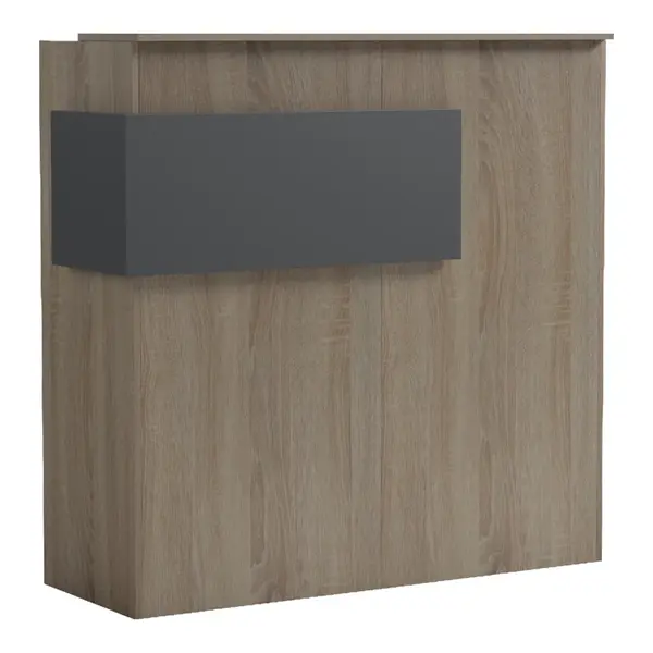 Optima reception birou cu LED sonoma-antracit, Sonoma - Gri inchis, 110x40x110 cm