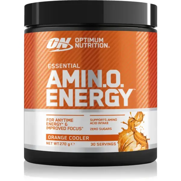 Optimum Nutrition Amino Energy complex de aminoacizi cu cafeina aroma Orange Cooler 270 g