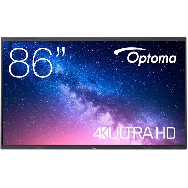 OPTOMA Monitor LED interactiv OPTOMA 5863RK, 86 inch, UHD 4K, Procesor Cortex A76 Octa Core, 8GB RAM, 64GB flash, Android 13, Negru