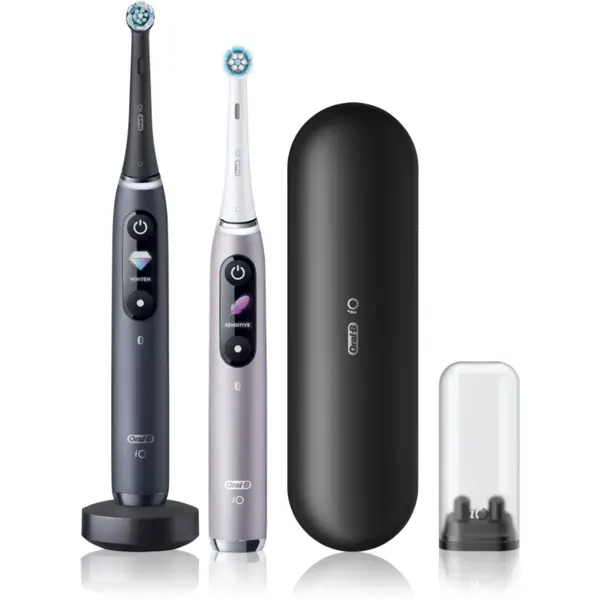 Oral-B iO9 set de 2 periuțe de dinți cu etui de încărcare DUO Black Onyx & Rose Quartz 1 buc