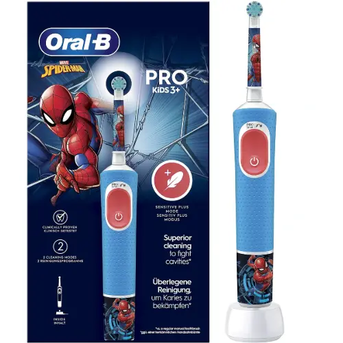Oral-b Periuta de dinti electrica Oral-B Vitality PRO Kids Spiderman, Albastru