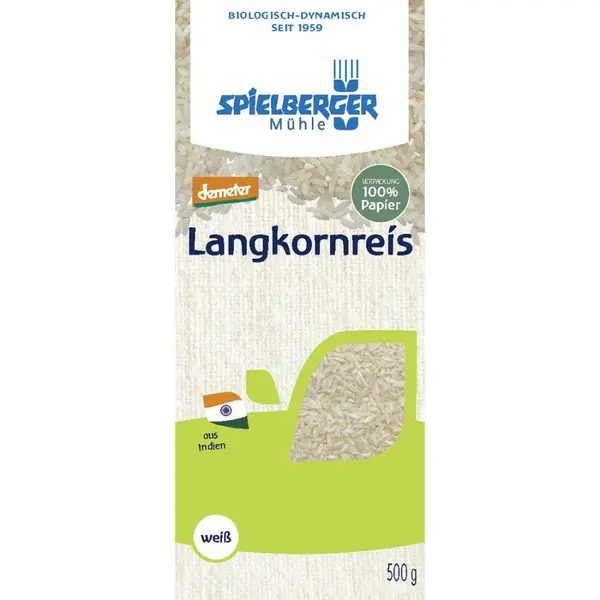 Orez alb cu bob lung Demeter, eco - 500 g
