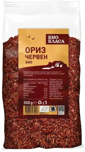 Orez roșu, 500 g, Clasă Bio