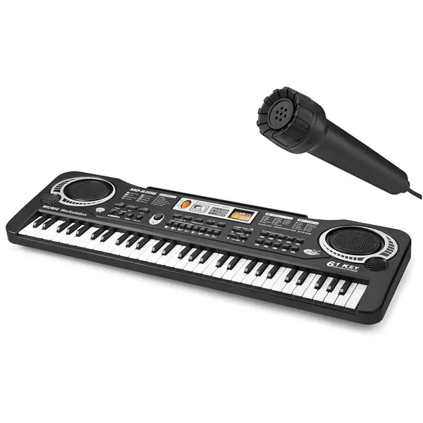 Orga electronica copii, 61 clape,instrument multifunctional, microfon inclus